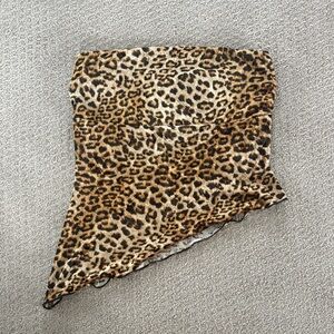 Leopard Print Asymmetrical Shirt